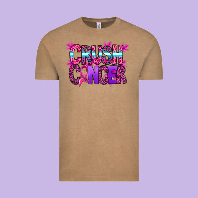 Crush Cancer Vintage Tee Designed By Sublimationcraftshop