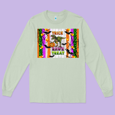 Trick Rawr Treat Kids Bottle Long Sleeve Tee Designed By Artiststas