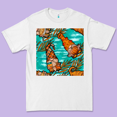 Fall Gnomes Seamless Pattern Premium Tee Designed By Bundleandbundleshop