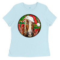 Baby Blue Belgian Horse  Christmas Ladies Tee - LillyAllenDesigns