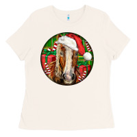 Bone Belgian Horse  Christmas Ladies Tee - LillyAllenDesigns