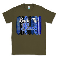 Army Green Back the blue brushstrokes Classic Tee - FaDigitalArtStudio