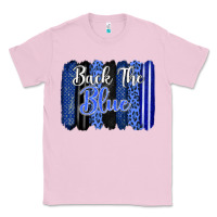 Bubblegum Pink Back the blue brushstrokes Classic Tee - FaDigitalArtStudio