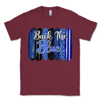Burgundy Back the blue brushstrokes Classic Tee - FaDigitalArtStudio