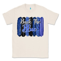 Natural Back the blue brushstrokes Classic Tee - FaDigitalArtStudio