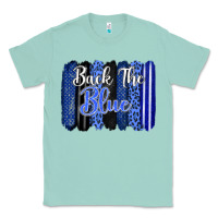 Seafoam Back the blue brushstrokes Classic Tee - FaDigitalArtStudio