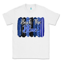 White Back the blue brushstrokes Classic Tee - FaDigitalArtStudio