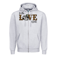 Heather Grey for the love of fall Zipper Hoodie - RanaPortraitStore