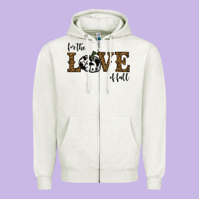 For The Love Of Fall Zipper Hoodie Designed By Ranaportraitstore
