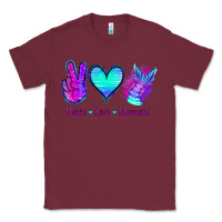 Burgundy Peace Love Mermaid Classic Tee - Jasminsmagicworld