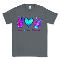 Charcoal Heather Peace Love Mermaid Classic Tee - Jasminsmagicworld