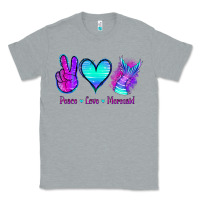 Heather Grey Peace Love Mermaid Classic Tee - Jasminsmagicworld