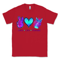 Red Peace Love Mermaid Classic Tee - Jasminsmagicworld