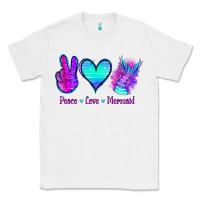 White Peace Love Mermaid Classic Tee - Jasminsmagicworld