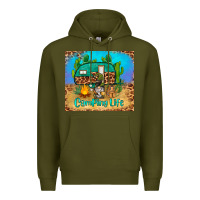 Army Green camping life tumbler Premium Hoodie - BarkalooDesign