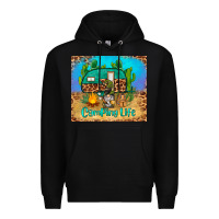 Black camping life tumbler Premium Hoodie - BarkalooDesign
