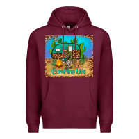 Burgundy camping life tumbler Premium Hoodie - BarkalooDesign