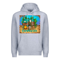 Heather Grey camping life tumbler Premium Hoodie - BarkalooDesign