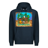 Navy camping life tumbler Premium Hoodie - BarkalooDesign