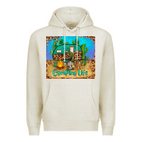 Oatmeal Heather camping life tumbler Premium Hoodie - BarkalooDesign