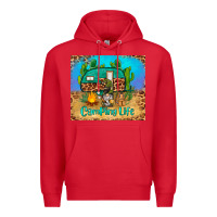 Red camping life tumbler Premium Hoodie - BarkalooDesign