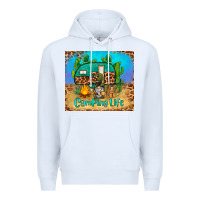 White camping life tumbler Premium Hoodie - BarkalooDesign