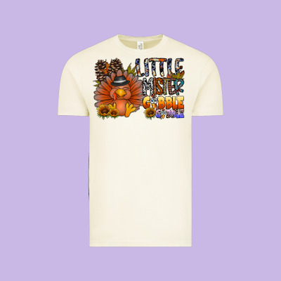 Little Mister Gobble Gobble Vintage Tee Designed By Cowhidedigitalart