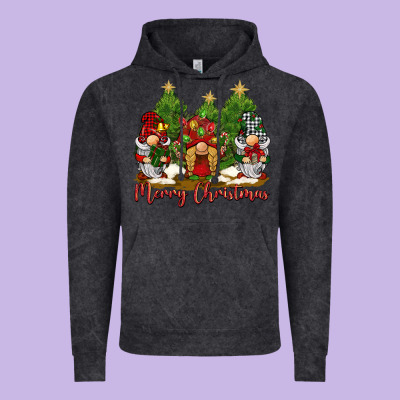 Merry Christmas Gnomies Vintage Hoodie Designed By Barkaloodesign