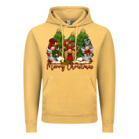 Vintage Mustard merry christmas gnomies Vintage Hoodie - BarkalooDesign