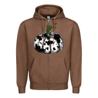 Chestnut watercolor cowhide halloween pumpkin Zipper Hoodie - RanaPortraitStore