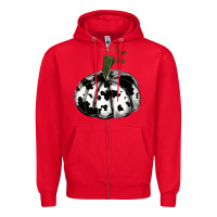 Red watercolor cowhide halloween pumpkin Zipper Hoodie - RanaPortraitStore