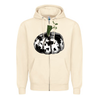 Sandshell watercolor cowhide halloween pumpkin Zipper Hoodie - RanaPortraitStore