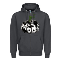 Smoke watercolor cowhide halloween pumpkin Zipper Hoodie - RanaPortraitStore