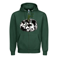 Sports Green watercolor cowhide halloween pumpkin Zipper Hoodie - RanaPortraitStore