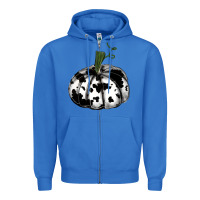 True Royal watercolor cowhide halloween pumpkin Zipper Hoodie - RanaPortraitStore