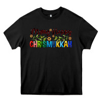Black merry happy chrismukkah with olive branch Heavy Core Tee - FaDigitalArtStudio