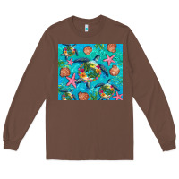 Chestnut Turtle summer seashells starfish seaweed Long Sleeve Tee - Artiststas