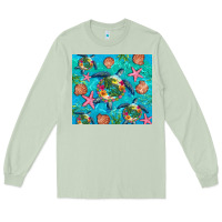 Matcha Turtle summer seashells starfish seaweed Long Sleeve Tee - Artiststas