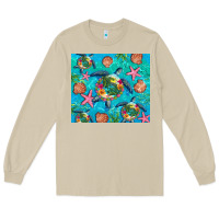 Mushroom Turtle summer seashells starfish seaweed Long Sleeve Tee - Artiststas