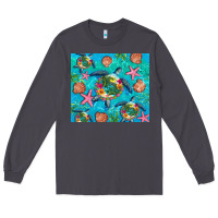 Smoke Turtle summer seashells starfish seaweed Long Sleeve Tee - Artiststas