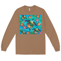 Toasted Coconut Turtle summer seashells starfish seaweed Long Sleeve Tee - Artiststas