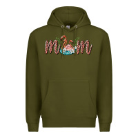Army Green mom flamingo Premium Hoodie - BarkalooDesign