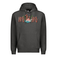 Charcoal Heather mom flamingo Premium Hoodie - BarkalooDesign