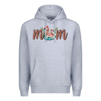 Heather Grey mom flamingo Premium Hoodie - BarkalooDesign