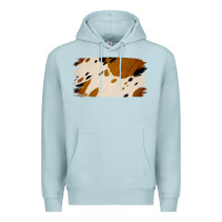Blue Mist Cowhide Black and Light Brown Brushstroke Premium Hoodie - Jasminsmagicworld