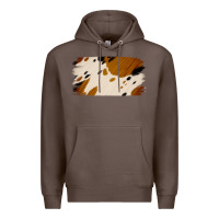 Coffee Cowhide Black and Light Brown Brushstroke Premium Hoodie - Jasminsmagicworld