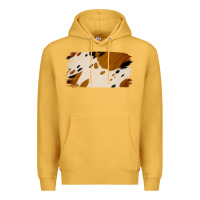 Mustard Cowhide Black and Light Brown Brushstroke Premium Hoodie - Jasminsmagicworld