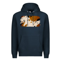 Navy Cowhide Black and Light Brown Brushstroke Premium Hoodie - Jasminsmagicworld