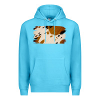 Ocean Blue Cowhide Black and Light Brown Brushstroke Premium Hoodie - Jasminsmagicworld
