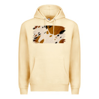 Pina Colada Cowhide Black and Light Brown Brushstroke Premium Hoodie - Jasminsmagicworld